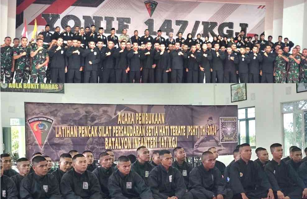 Mayor Infanteri Yokki Firmansyah Resmi Buka Latihan Pencak Silat PSHT di Yonif 147 Ksatria Garuda Jaya Bangka Belitung