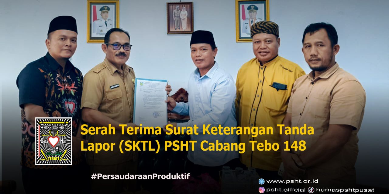 “Bukti Keabsahan Organisasi, PSHT Tebo Terima SKT Dari Bakesbangpol”