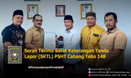 “Bukti Keabsahan Organisasi, PSHT Tebo Terima SKT Dari Bakesbangpol”