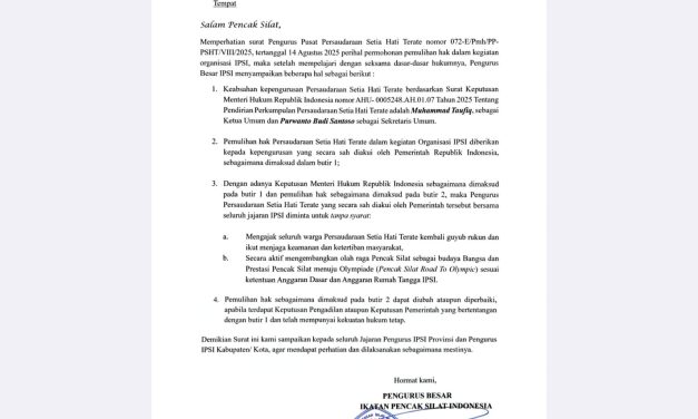 Ini Kewajiban IPSI Daerah, Tidak Patuhi SK Ditandatangani Pak Prabowo, Ini Konsekuensinya!!!
